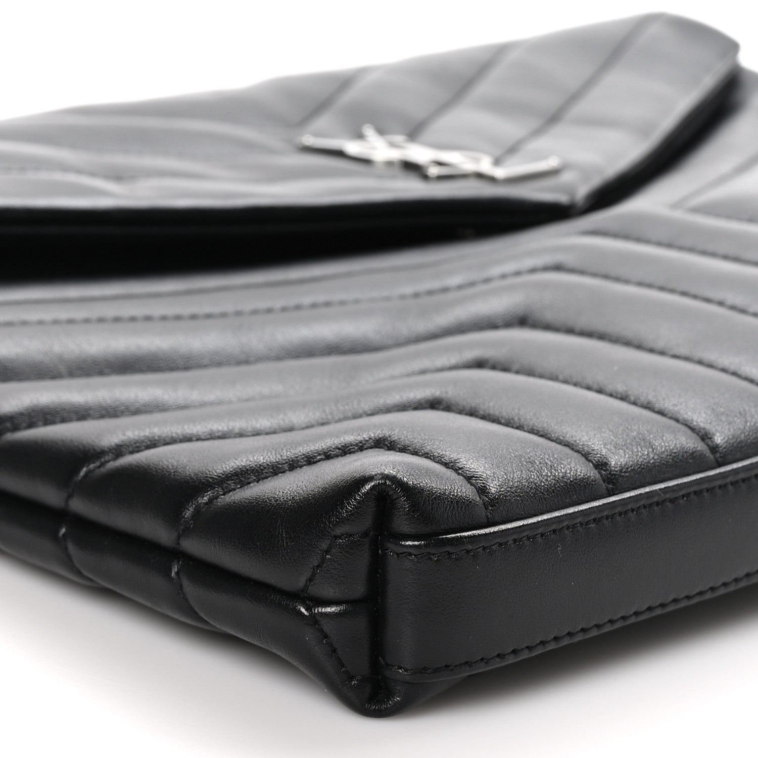 Saint Laurent Calfskin Y Quilted Monogram Loulou Document Holder Black 9 of 10