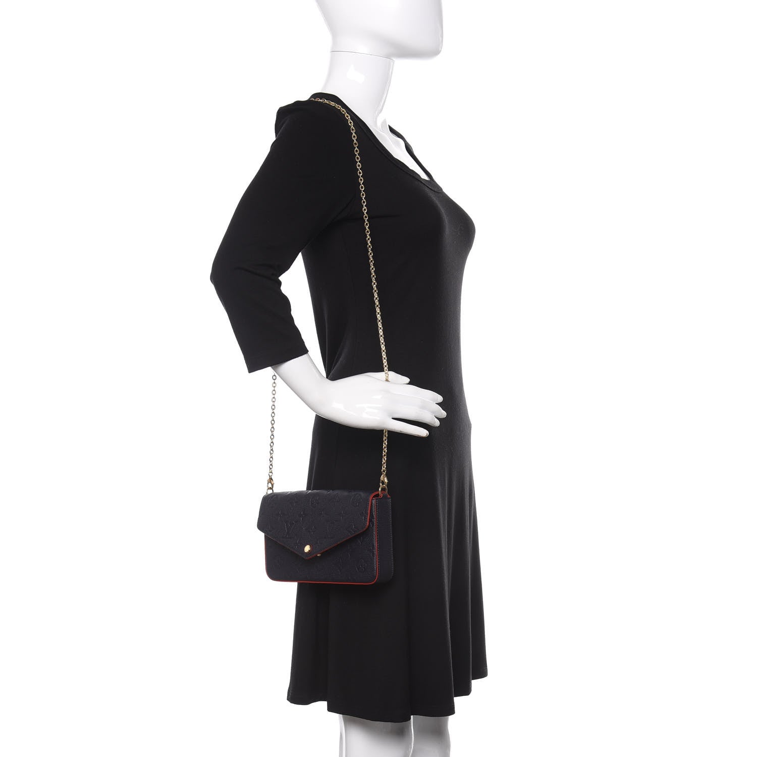 Louis Vuitton Empreinte Pochette Felicie Chain Wallet Marine Rouge 2 of 10