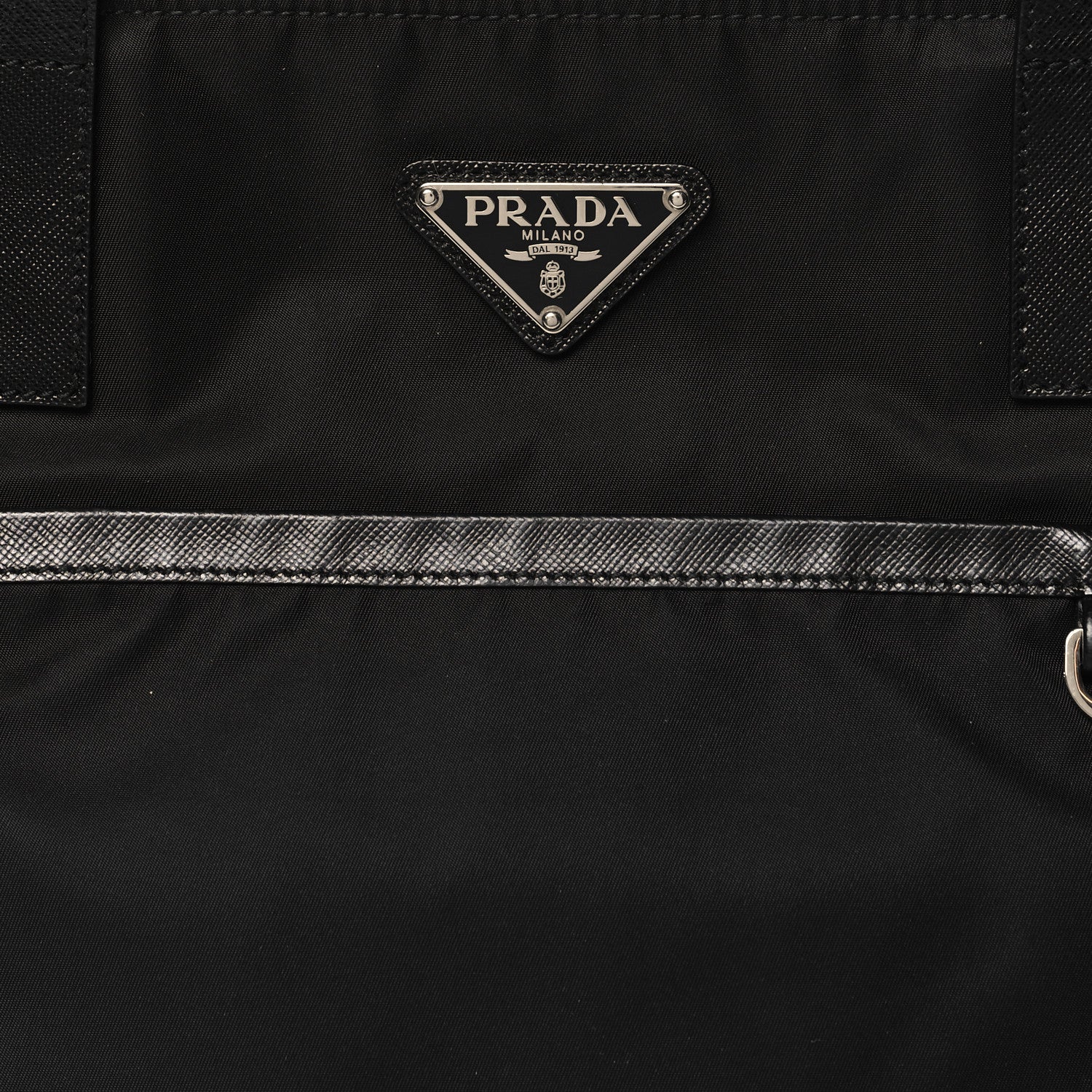 Prada Tessuto Nylon Saffiano Pocket Tote Black 7 of 10