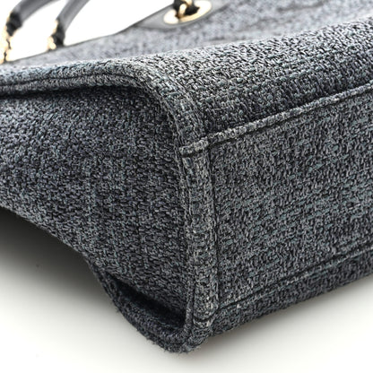 Chanel Lurex Boucle Mini Deauville Tote Blue 8 of 9