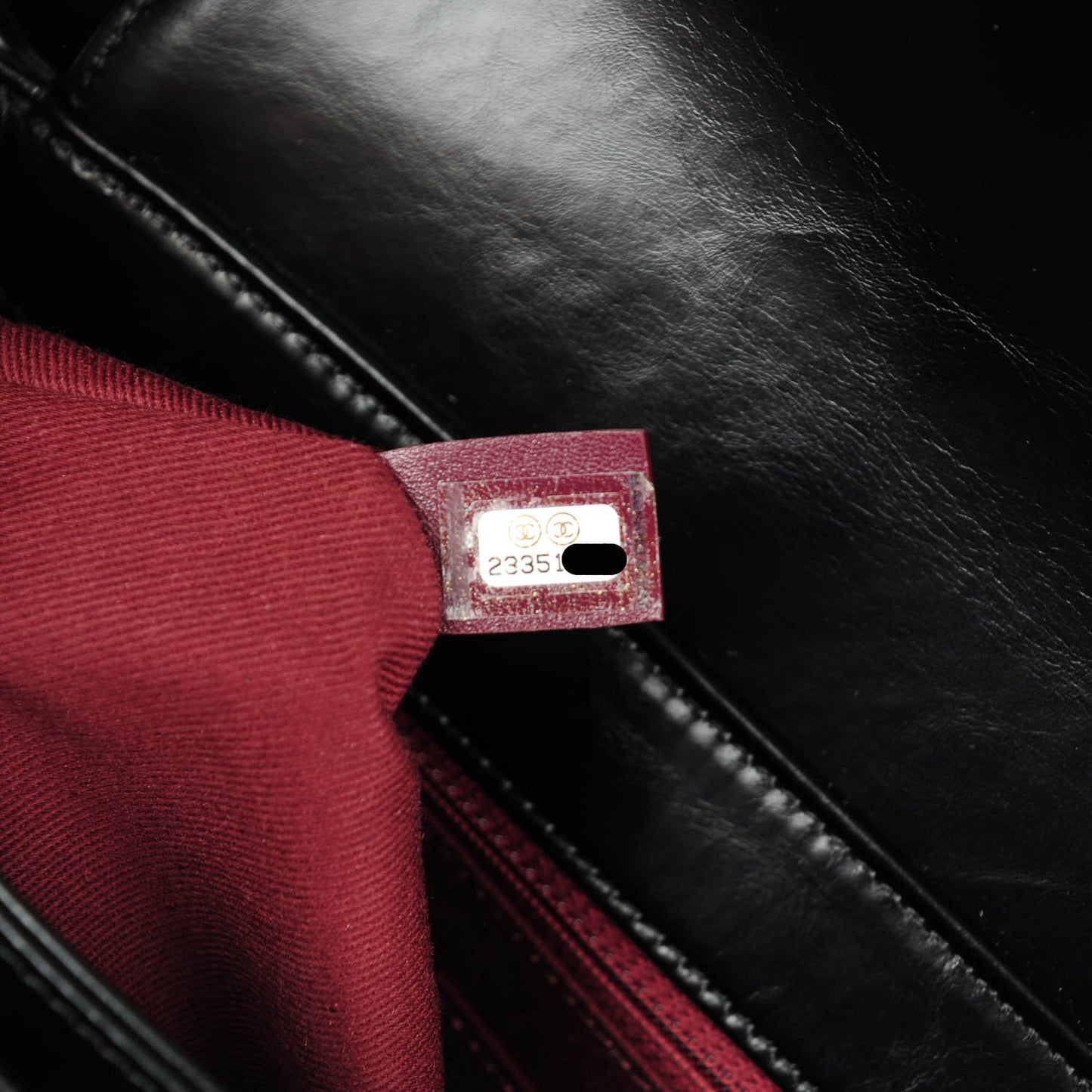 Calfskin Quilted Large Perfect Edge Flap Black
