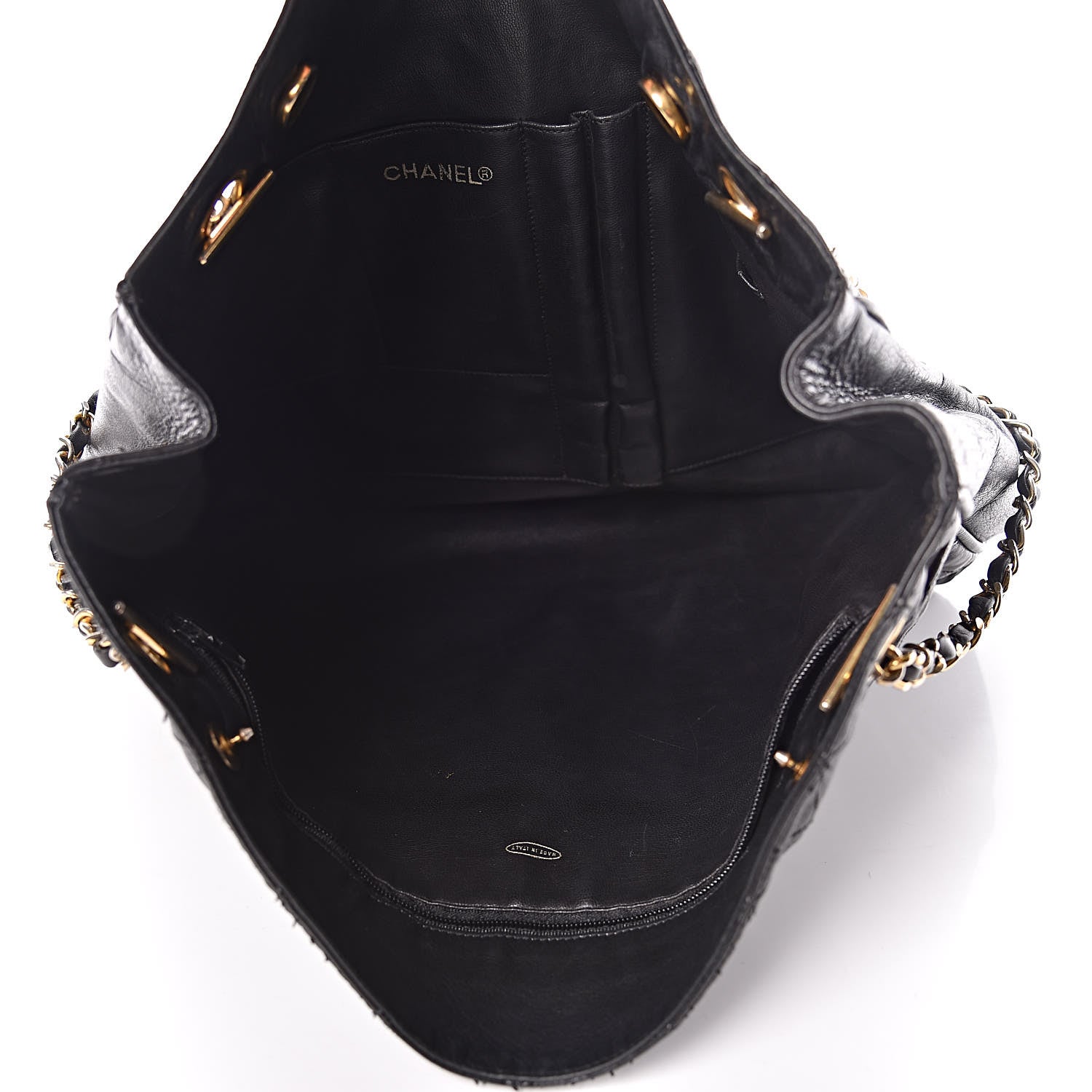Chanel Lambskin Stitched Shopper Tote Black 5 of 14