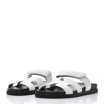Hermes Calfskin Womens Chypre Sandals 41 White 2 of 9