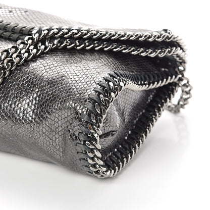 Stella McCartney Metallic Snake Print Falabella Fold Over Tote Ruthenium 8 of 8