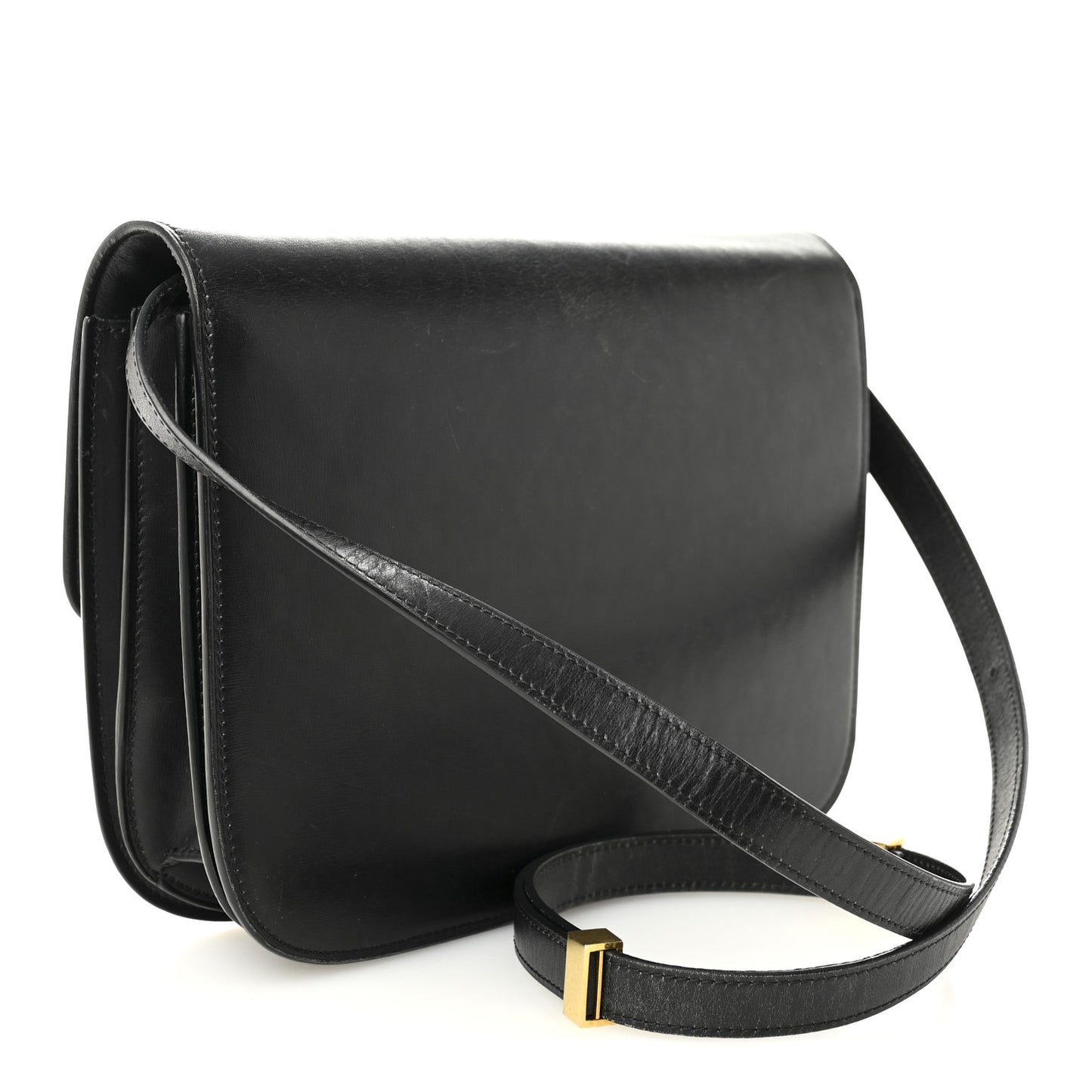 Box Calfskin Medium Classic Box Flap Bag Black