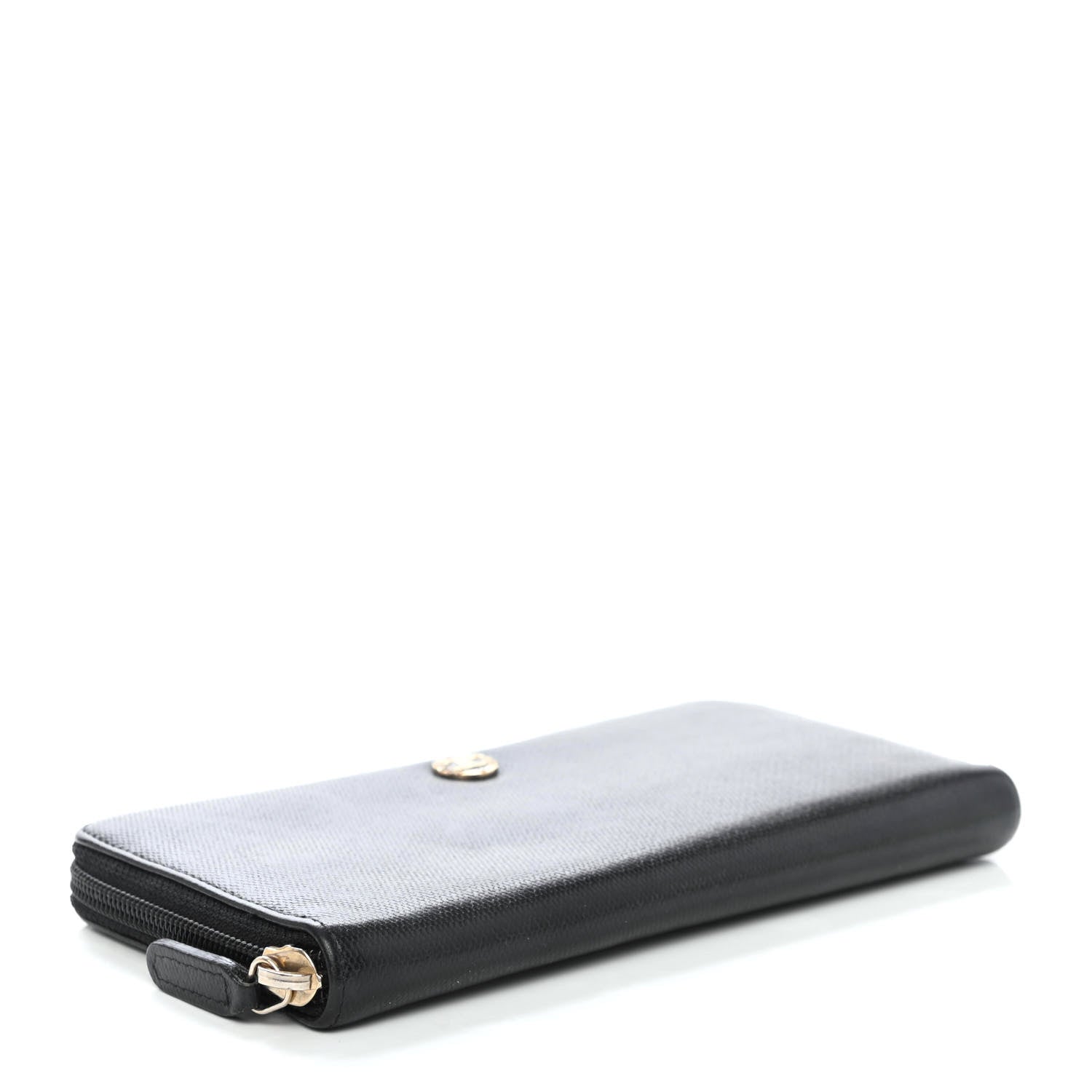 Chanel Grained Calfskin Large CC Zip Around Wallet Black 3 of 4
