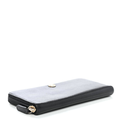 Chanel Grained Calfskin Large CC Zip Around Wallet Black 3 of 4