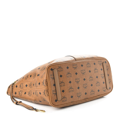 MCM Visetos Medium Liz Reversible Shopper Tote Cognac 4 of 15