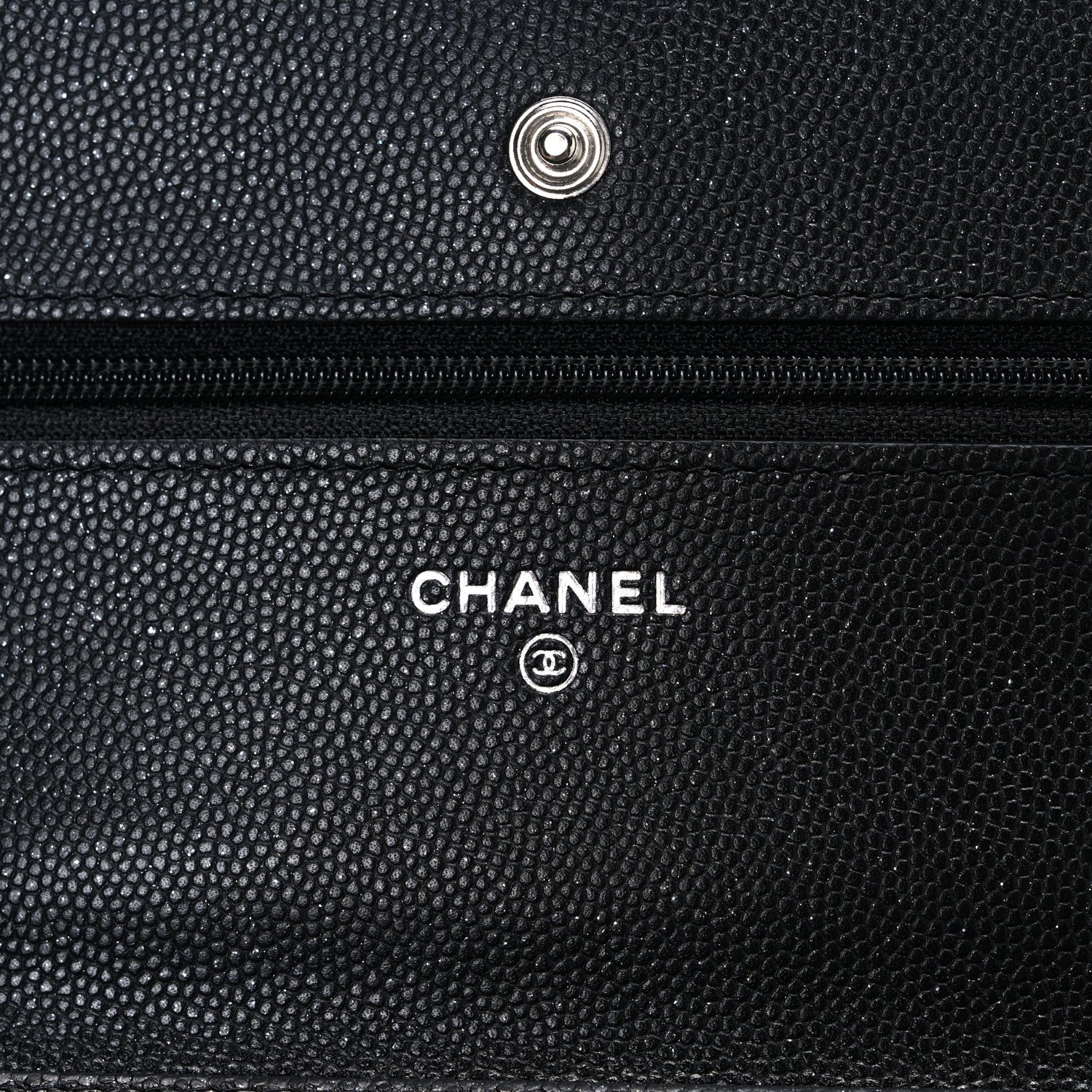 Chanel Iridescent Caviar Quilted Wallet on Chain WOC Black 6 of 11