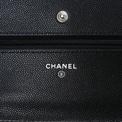 Chanel Iridescent Caviar Quilted Wallet on Chain WOC Black 6 of 11
