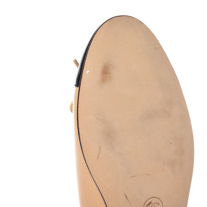 Chanel Lambskin Cap Toe Ballerina Flats 38 Beige Black 19 of 20