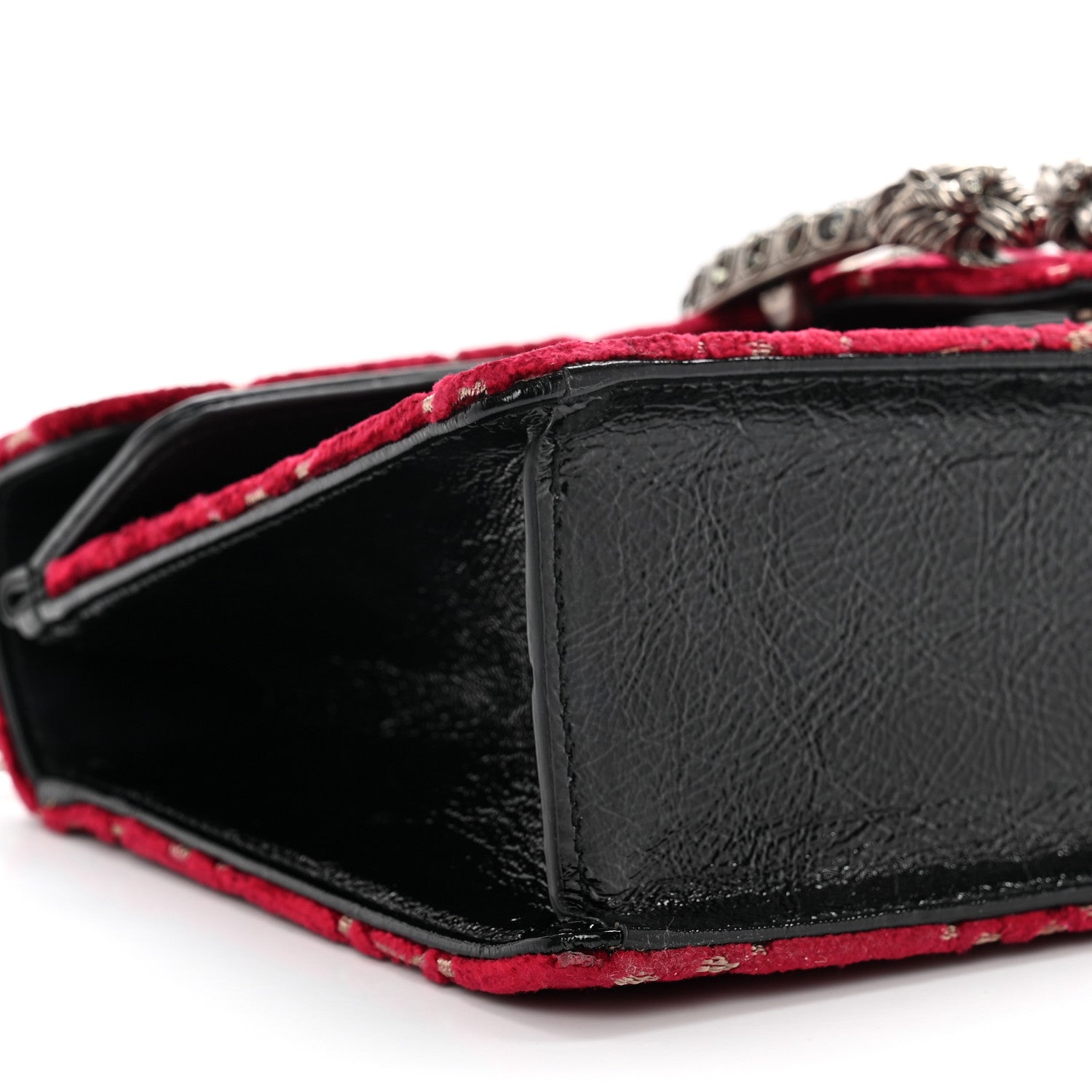 Gucci Velvet Skipper Crystal GG Monogram Small Dionysus Shoulder Bag Red Cipria Black Black Diamond 8 of 9