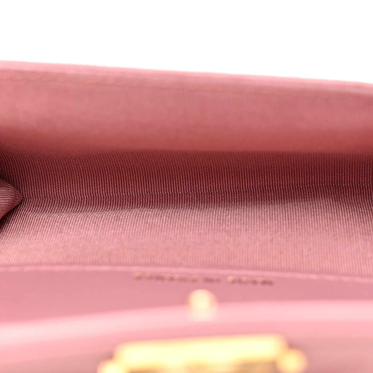 Metallic Lambskin Quilted Boy Card Holder Wallet Pink