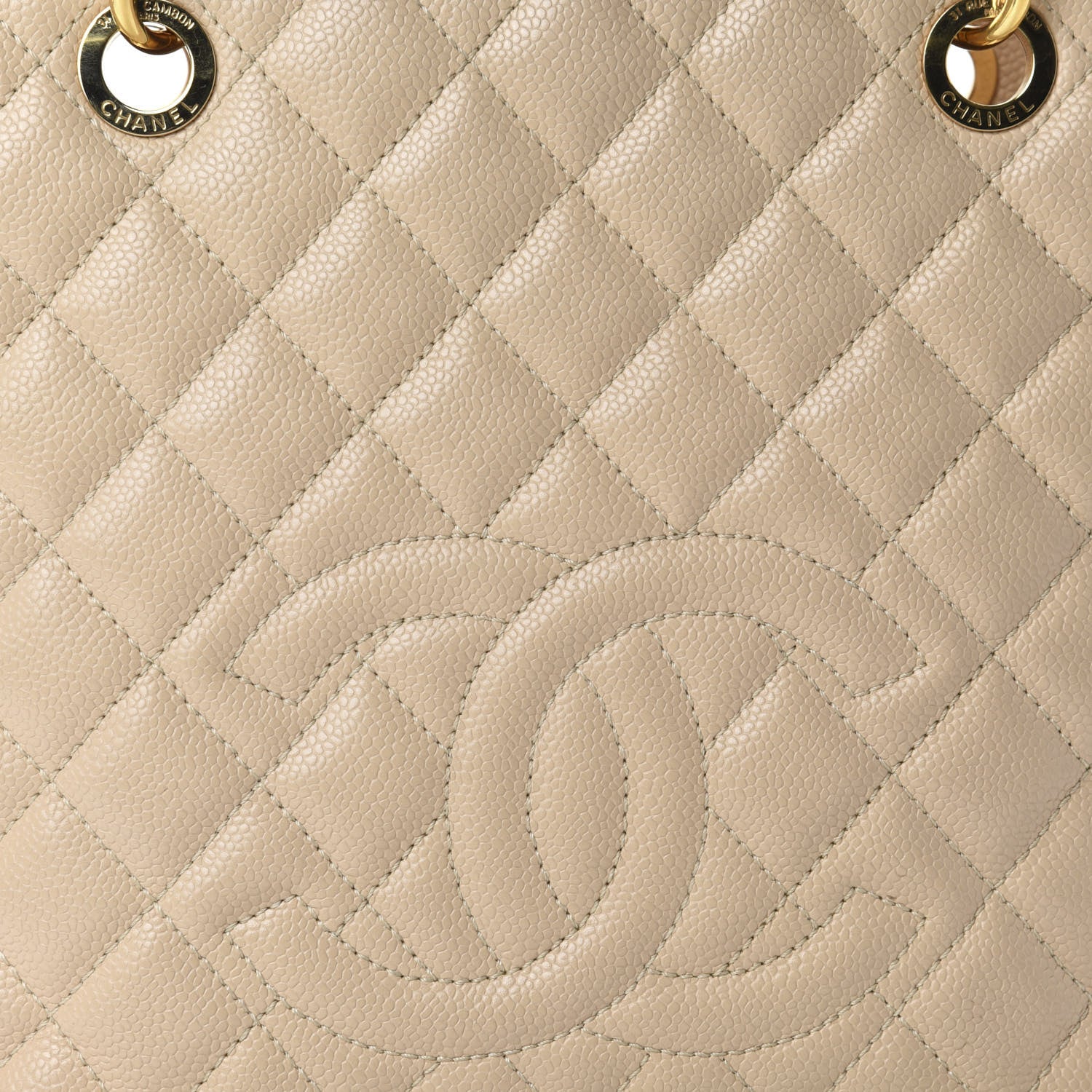 Chanel Caviar Quilted Petit Shopping Tote PST Beige 13 of 13