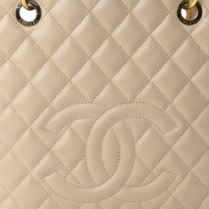 Chanel Caviar Quilted Petit Shopping Tote PST Beige 13 of 13