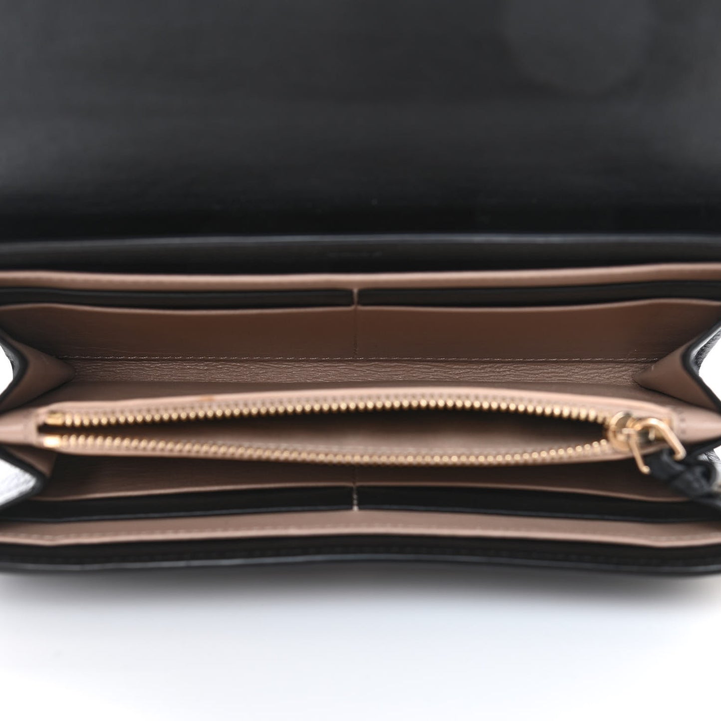 Suede Calfskin Faye Wallet Black