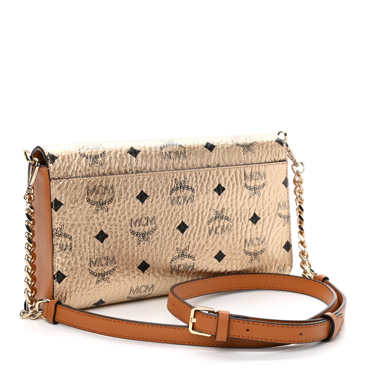 Metallic Visetos Medium Millie Crossbody Bag Berlin Gold