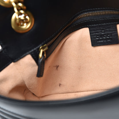 Gucci Calfskin Matelasse Small GG Marmont Shoulder Bag Black 11 of 13