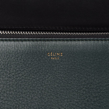Celine Supple Calfskin Medium Bi-Color Edge Shoulder Bag Emerald 9 of 10