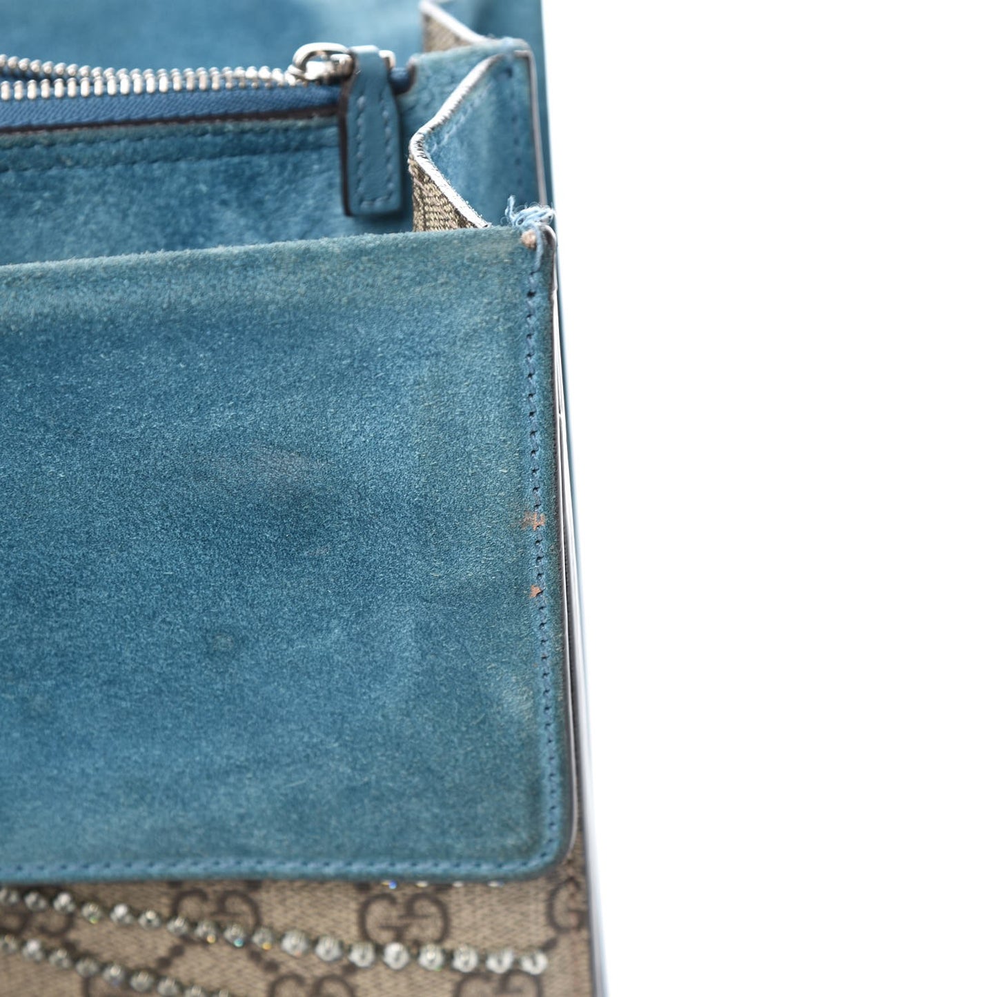 GG Supreme Monogram Angry Cat Embroidered Medium Dionysus Shoulder Bag Beige Ultramarine