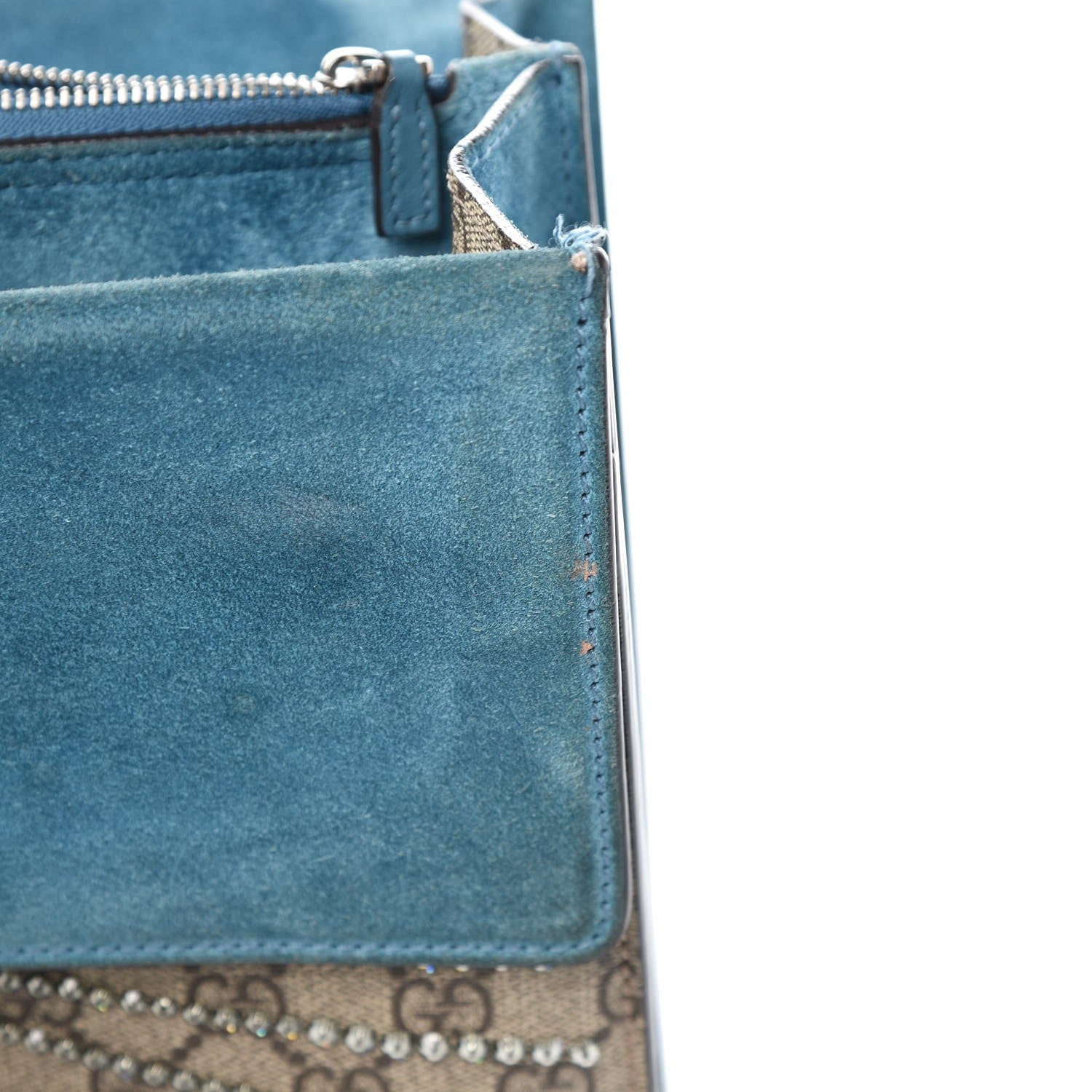 Gucci GG Supreme Monogram Angry Cat Embroidered Medium Dionysus Shoulder Bag Beige Ultramarine 12 of 15