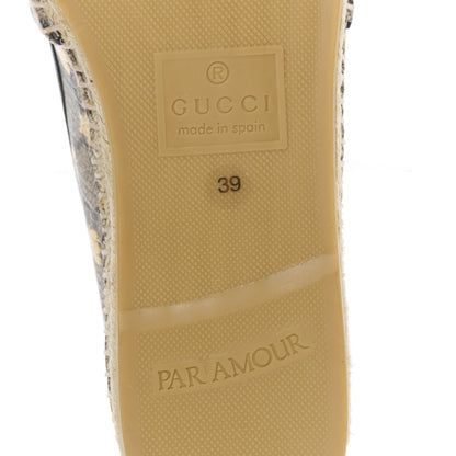 Gucci GG Supreme Monogram Bees Espadrille Flats 39 Beige Ebony Oro Black 8 of 12