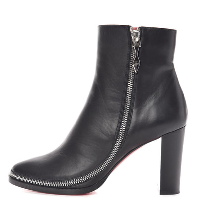 Christian Louboutin Calfskin Telezip 85 Ankle Bootie 37.5 Black 1 of 8