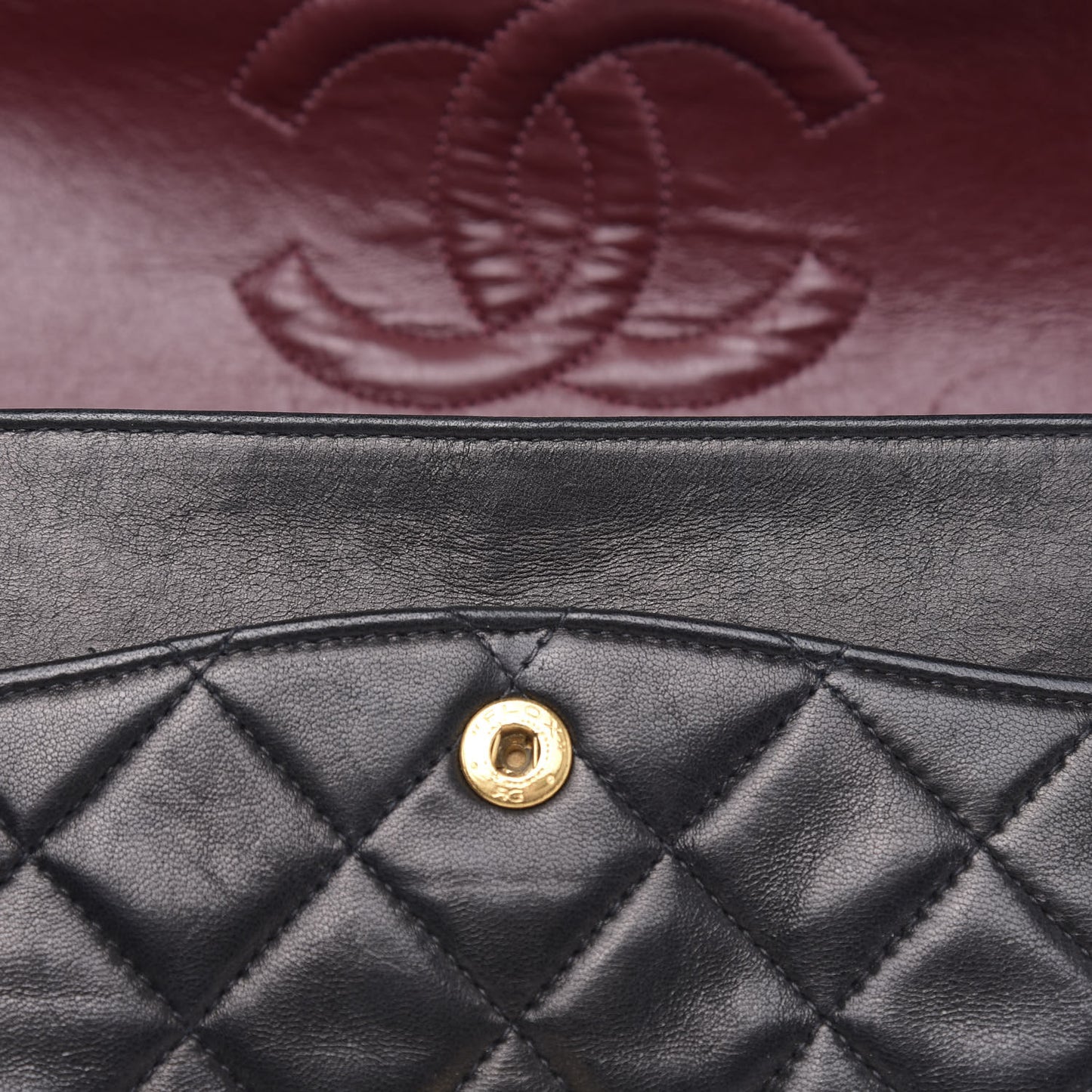 Lambskin Quilted Medium Double Flap Black