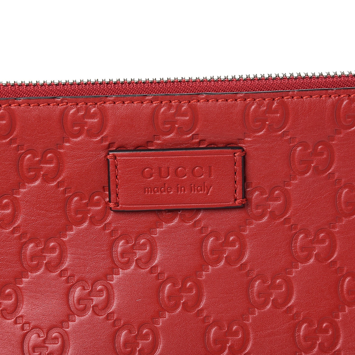 Guccissima Small Zip Wristlet Pouch Red