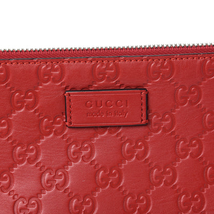 Gucci Guccissima Small Zip Wristlet Pouch Red 9 of 9