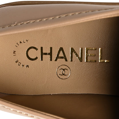 Chanel Lambskin Quilted CC Turnlock Loafers 39 Beige 8 of 8