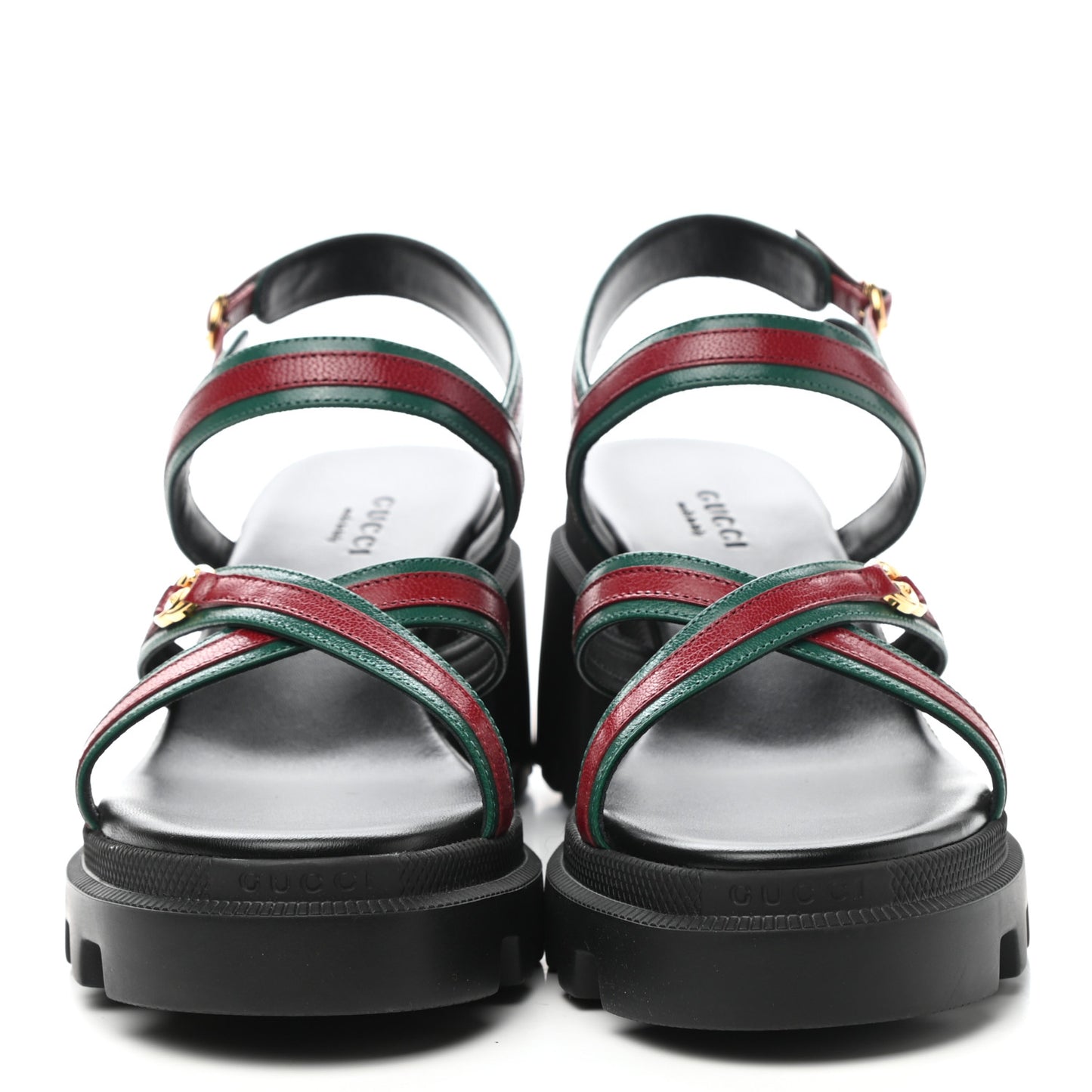 Nappa Platform Lug Sole Sandals 38 Black
