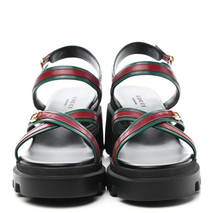Gucci Nappa Platform Lug Sole Sandals 38 Black 3 of 9