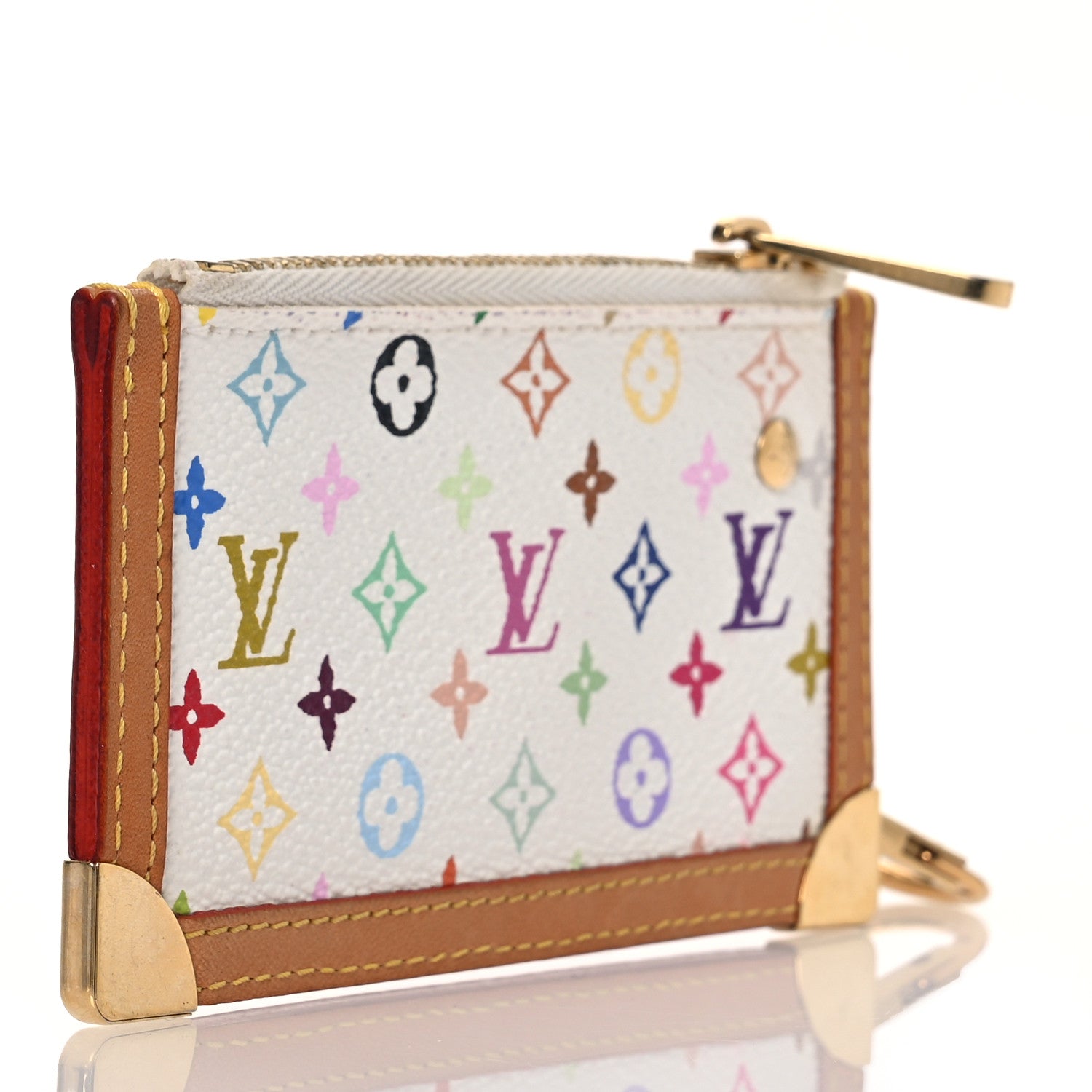 Louis Vuitton Monogram Multicolor Key Pouch White 3 of 10