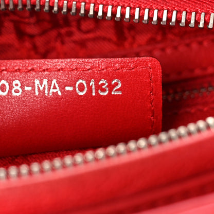 Christian Dior Lambskin Cannage Medium Lady Dior Red 7 of 9