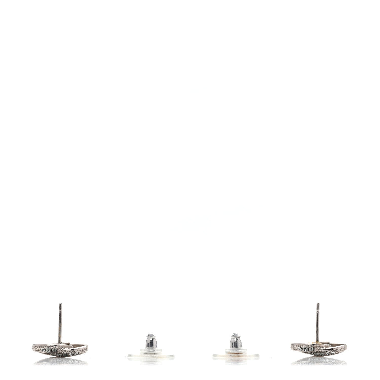 Chanel Crystal CC Earrings Silver 3 of 5