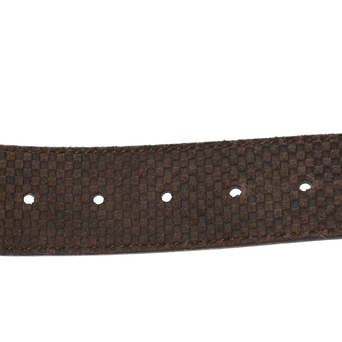 Suede Calfskin Mini Damier 40mm LV Initiales Belt 90 36 Moka