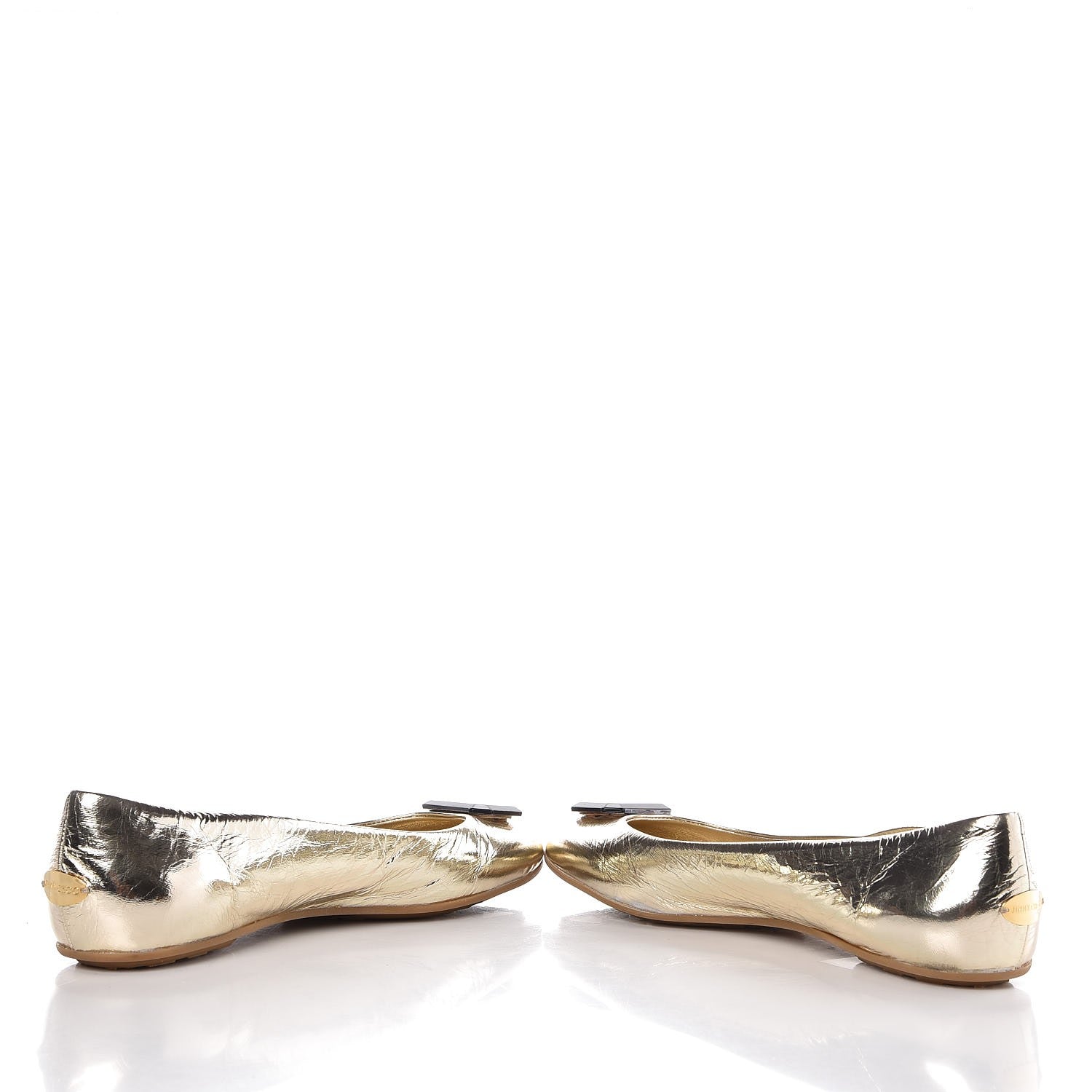 Jimmy Choo Metallic Calfskin Flats 39 Gold 5 of 9