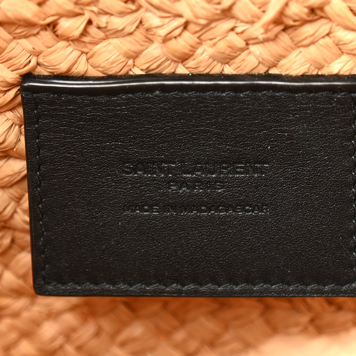 Raffia Calfskin Caged Tote Naturale Black