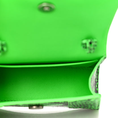 Balenciaga Shiny Calfskin Python Effect Hourglass Top Handle Bag Mini Fluo Green Black 5 of 10