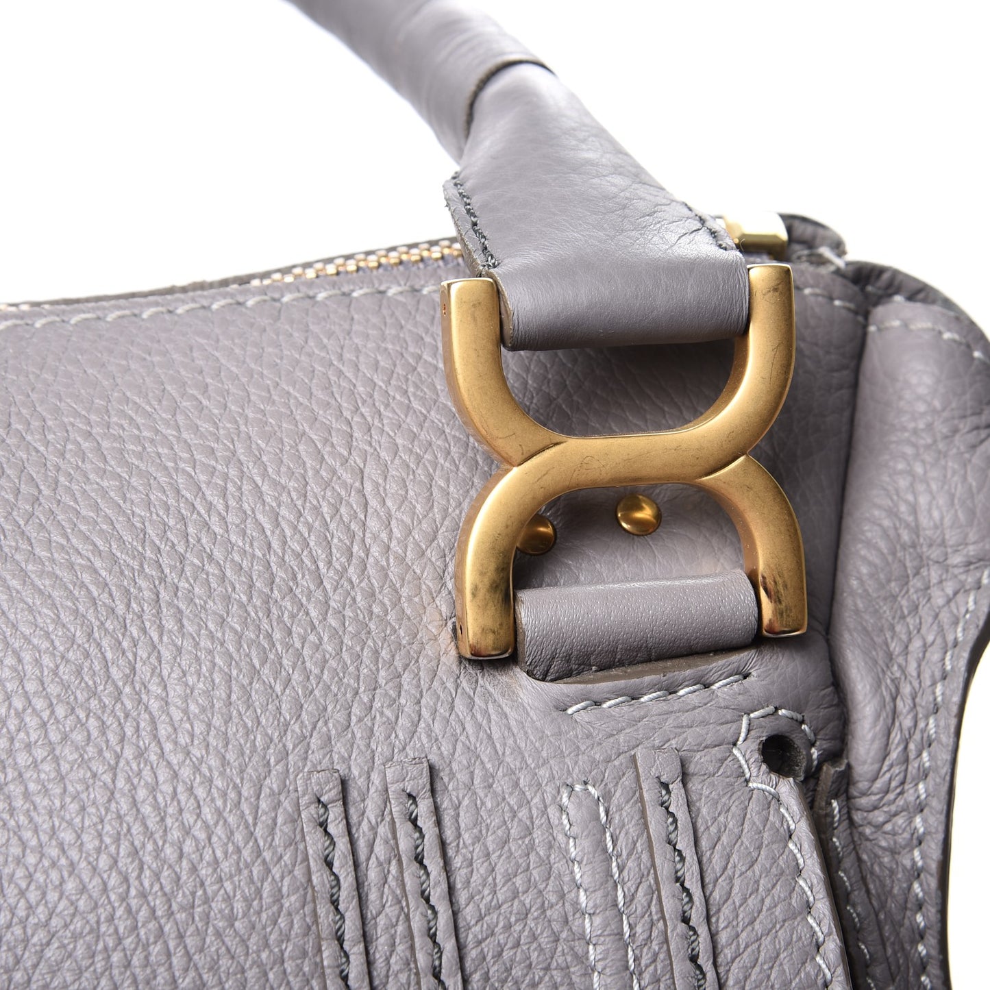 Calfskin Medium Marcie Satchel Cashmere Grey