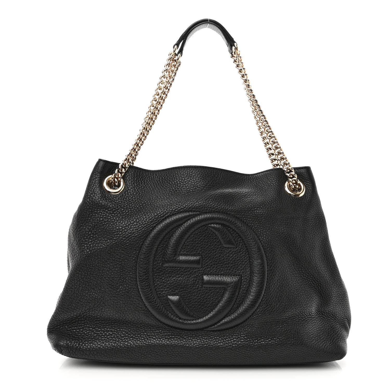 Gucci Pebbled Calfskin Medium Soho Chain Shoulder Bag Black 1 of 11