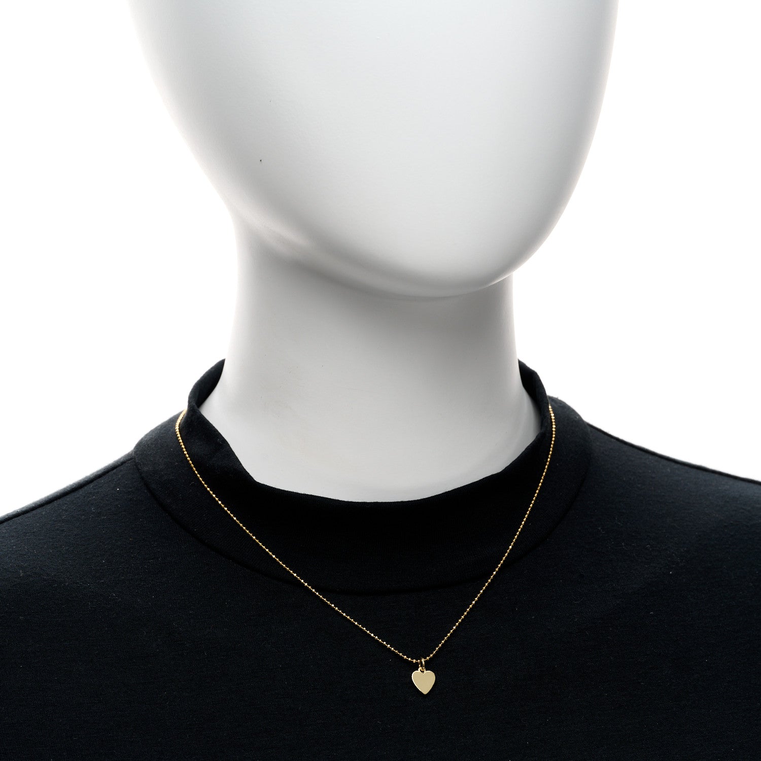 Jennifer Meyer 18K Yellow Gold Mini Heart Charm Pendant Beaded Necklace 2 of 4