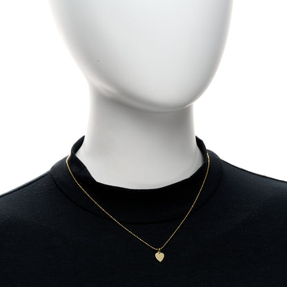 Jennifer Meyer 18K Yellow Gold Mini Heart Charm Pendant Beaded Necklace 2 of 4