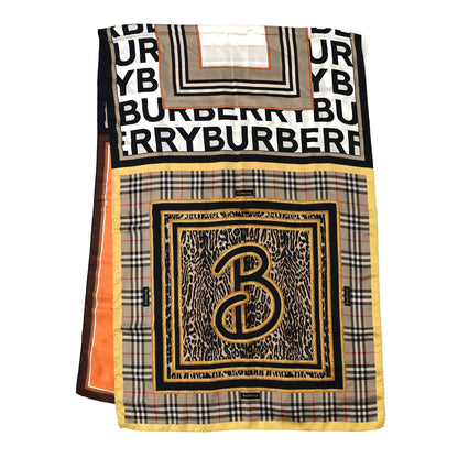 Burberry Silk Cannes Text Burberry Leopard Print Oblong Scarf Archive Beige 2 of 3