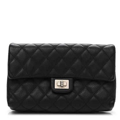 Chanel Grained Calfskin Quilted 2.55 Reissue Flap Belt Bag Clutch Black 1 of 8