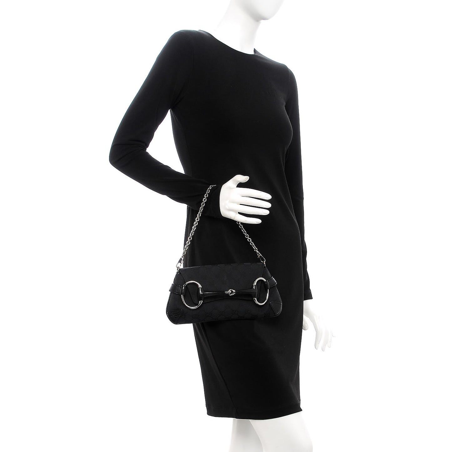 Monogram Horsebit Chain Clutch Black