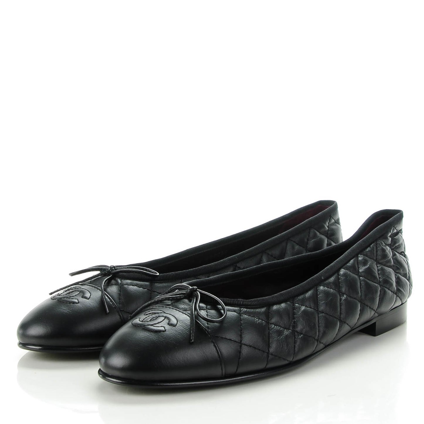 Quilted Lambskin CC Ballerina Flats 41.5 Black
