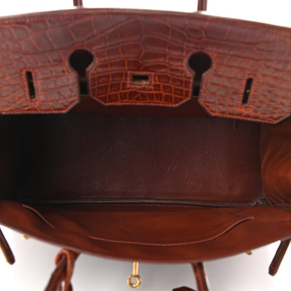 Hermes Shiny Alligator Birkin 35 Miel 5 of 14