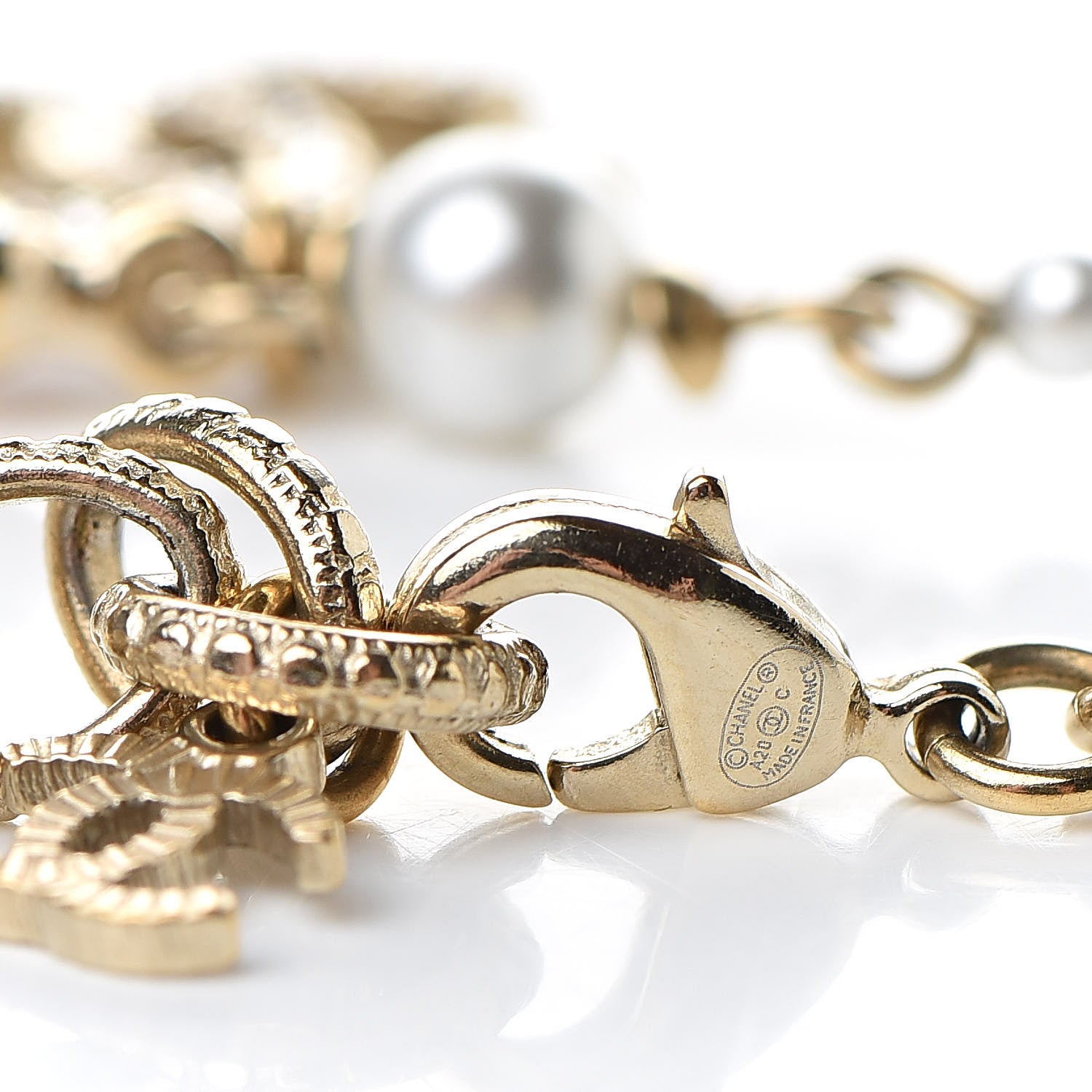 Chanel Pearl Crystal CC Star Bracelet Gold 4 of 4